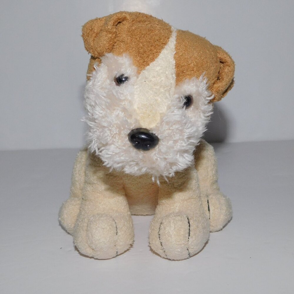 Russ Luv Pets Terrier Dog Trixie 6" plush Stuffed Chamois Feel Cream Brown Gray